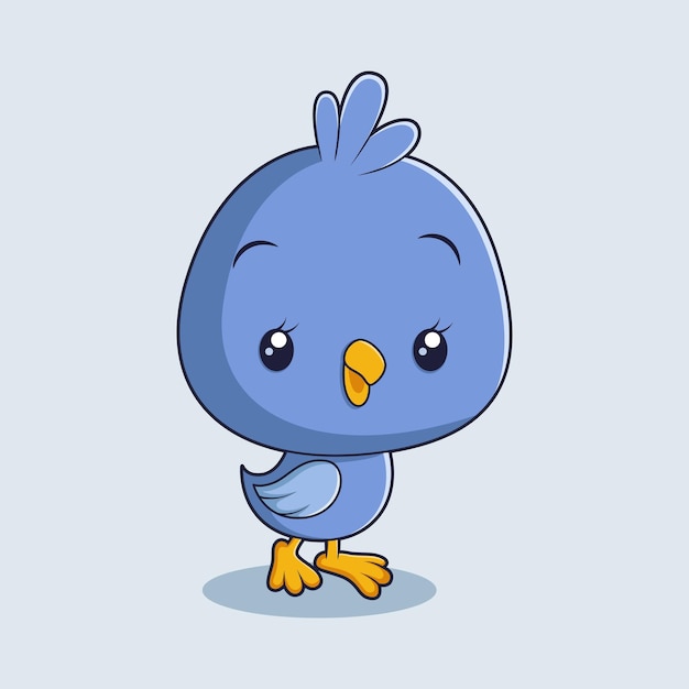 Vector cute bird character design illustration