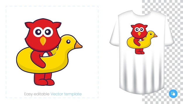 Cute bird character. Prints on T-shirts, sweatshirts, cases for mobile phones, souvenirs.