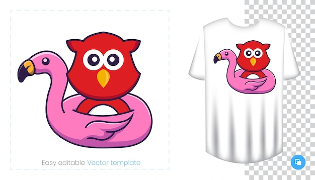 Vector cute bird character. prints on t-shirts, sweatshirts, cases for mobile phones, souvenirs.