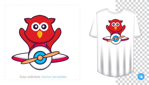 Cute bird character. Prints on T-shirts, sweatshirts, cases for mobile phones, souvenirs.