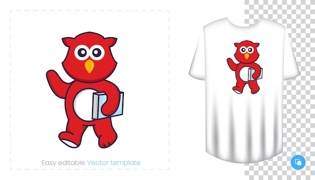 Cute bird character. Prints on T-shirts, sweatshirts, cases for mobile phones, souvenirs.