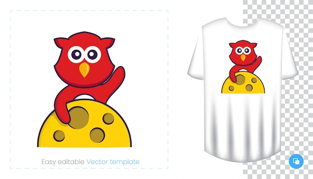 Cute bird character. Prints on T-shirts, sweatshirts, cases for mobile phones, souvenirs.