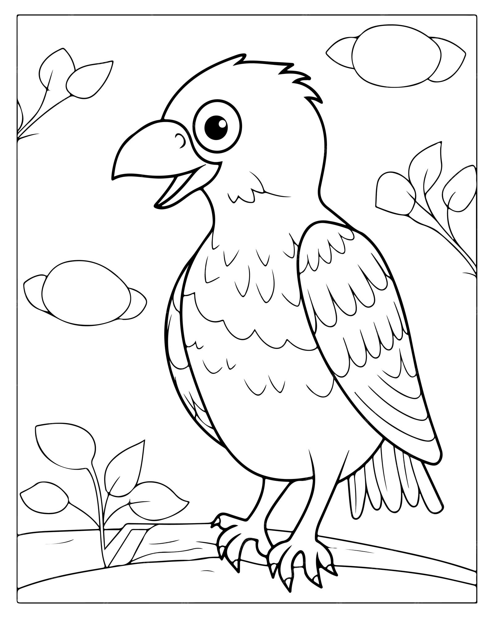 Premium Vector Cute bird coloring pages for kids bird coloring pages