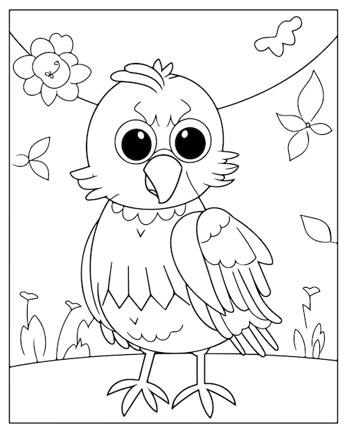 Cute Bird Coloring pages for Kids Bird Coloring Pages