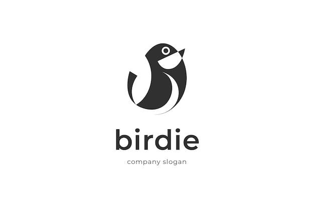 Cute bird logo icon illlustration