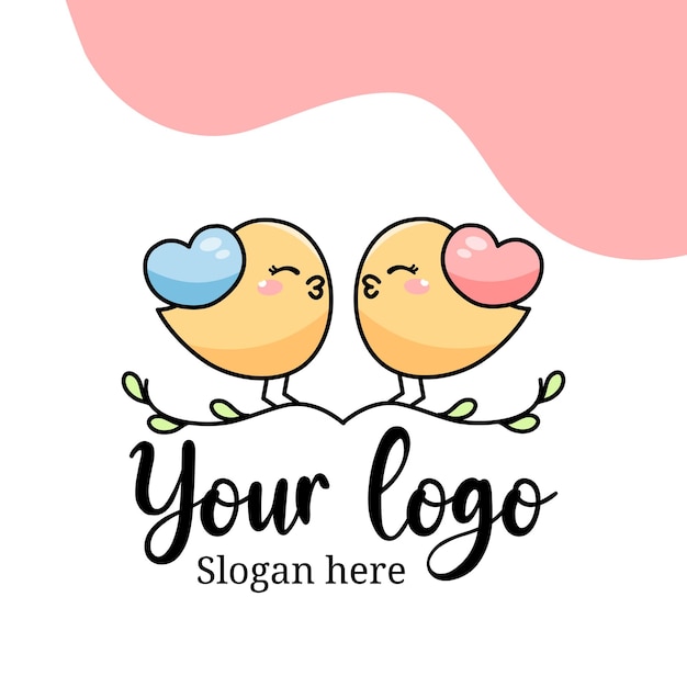 Vector cute bird logo vector