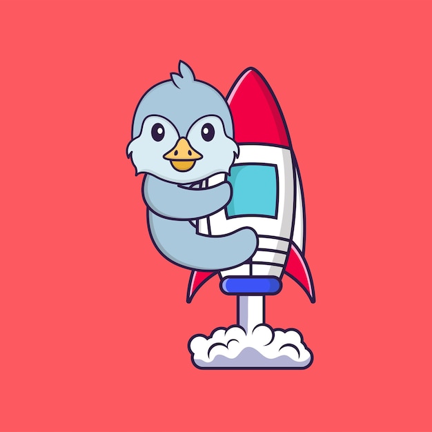 Cute bird mascot character animal cartoon concept isolated