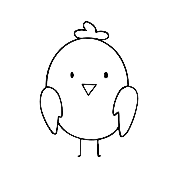 Vettore illustrazione di cartoni animati con contorni di uccelli carini isolati su sfondo bianco illustrazione di animali per bambini co