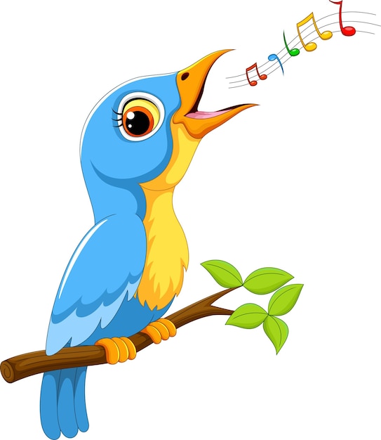 Cute bird singing