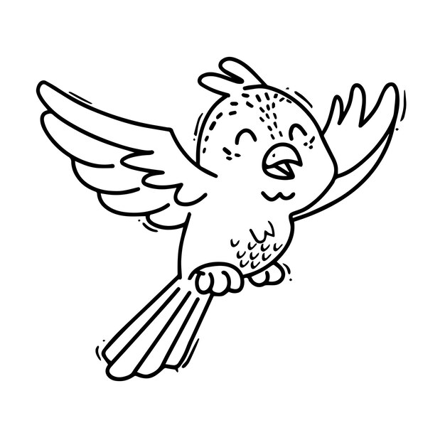 cute bird vector black white background