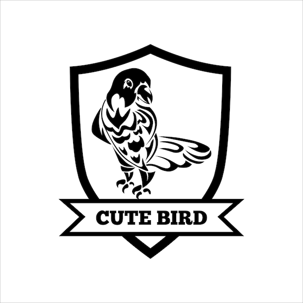 Cute bird vector design logo illustration