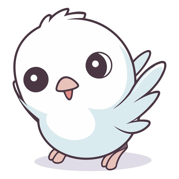 Vector cute bird on white background eps10