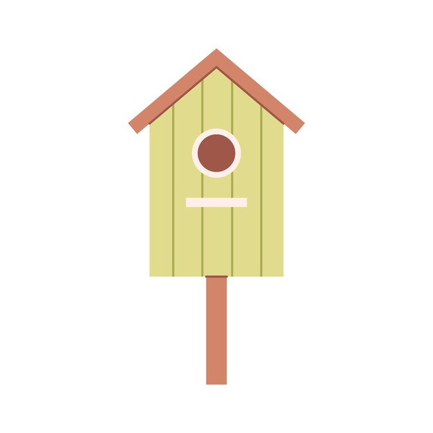 Cute birdhouse Garden birdhouse for feeding birds Vector illustration in flat style