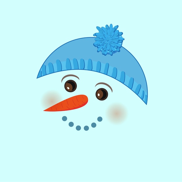 Vector cute birthday baby sticker with snowman