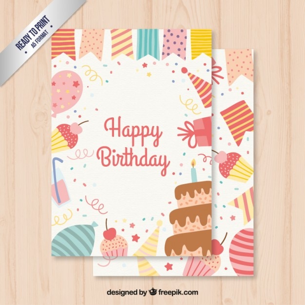 Vector cute birthday card