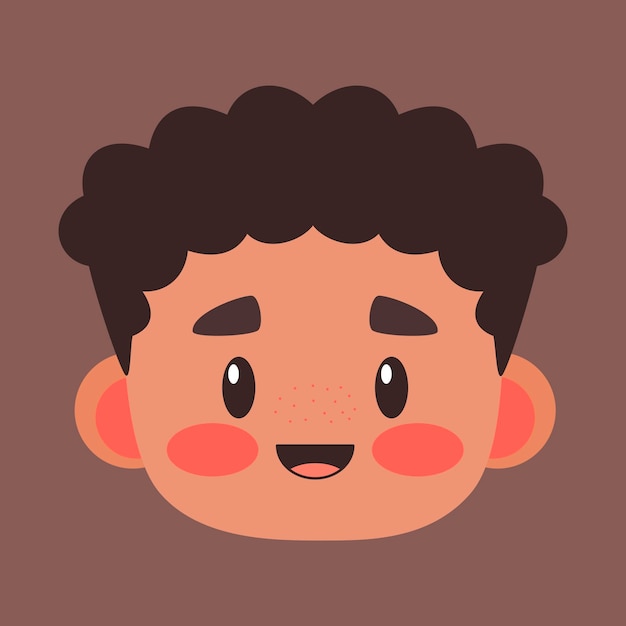 Vector cute black boy head