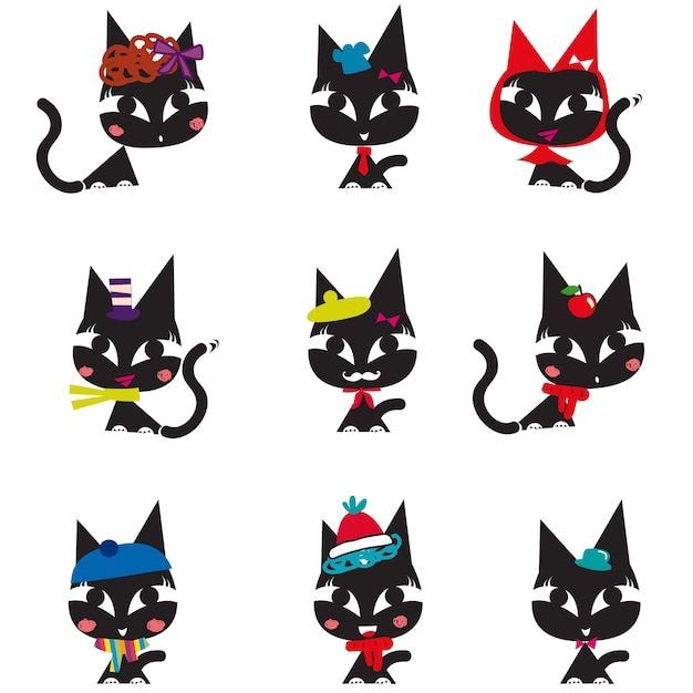 Cute black cat pattern