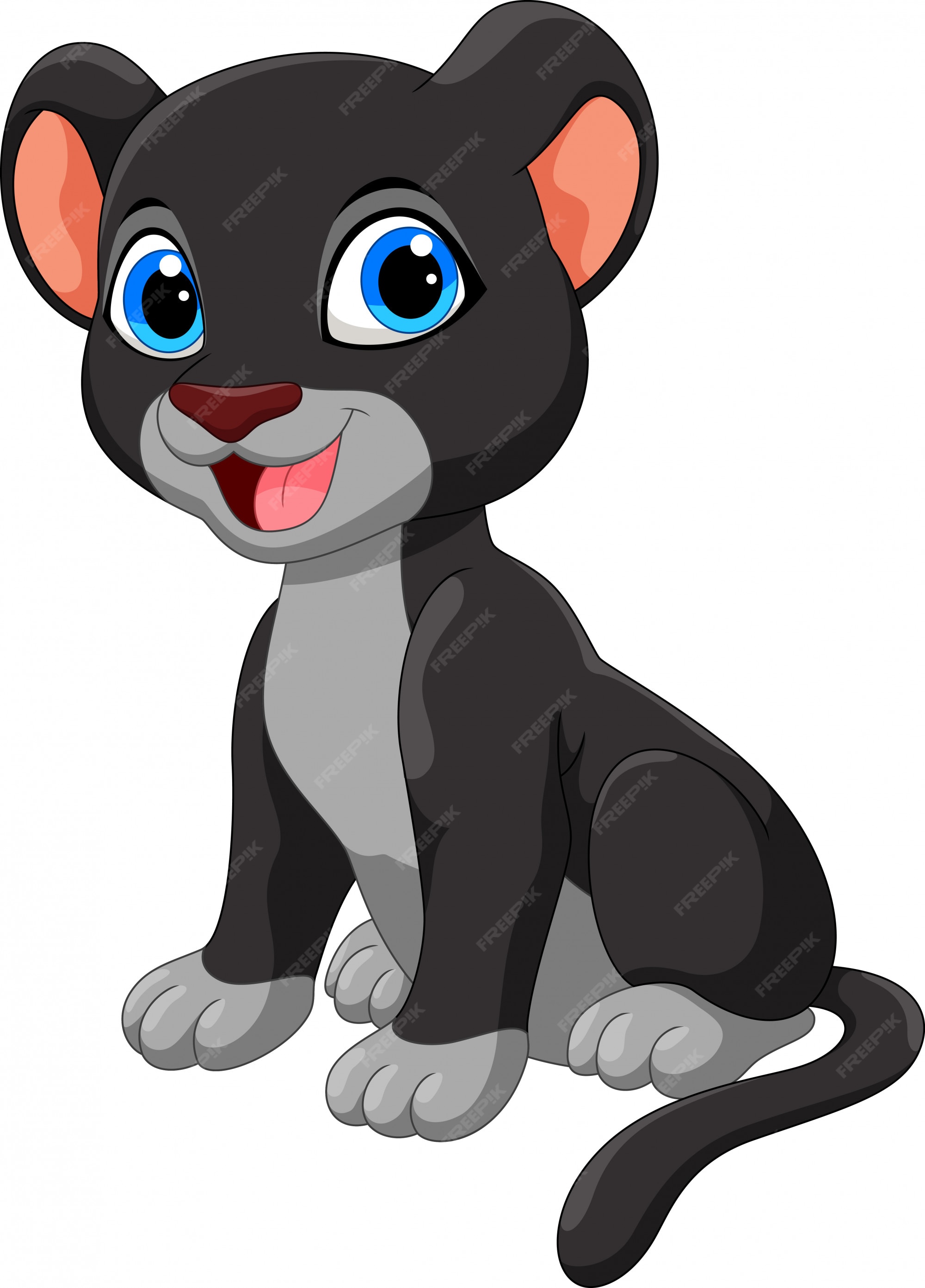 Premium Vector | Cute black panther cartoon Premium Vector | Cute black panther cartoon