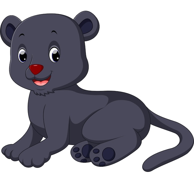 Cute black panther cartoon