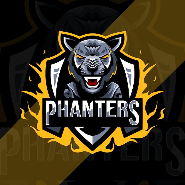 Simpatico modello esport logo mascotte pantera nera