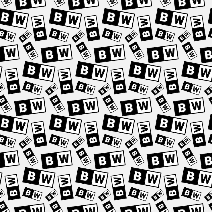 Vector cute black and white abstract icon seamless pattern