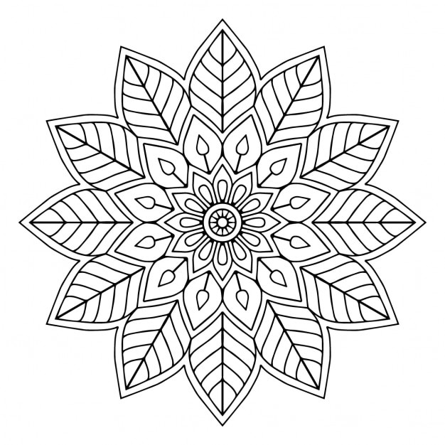 Cute black and white mandala