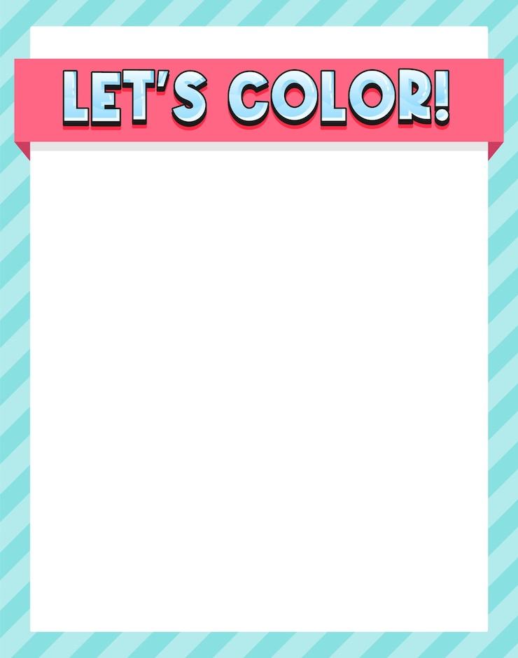 Vector cute blank light blue color border for worksheet