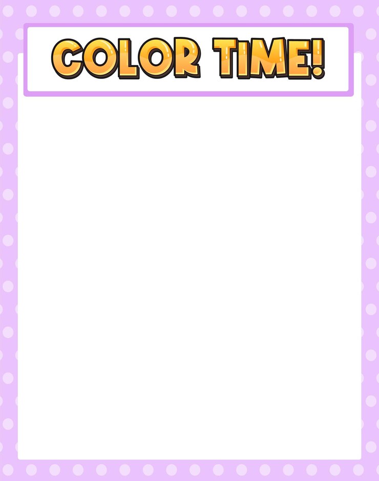 Vector cute blank violet color border for worksheet