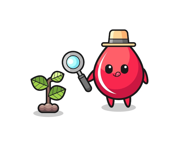 Cute blood drop herbalist researching a plants