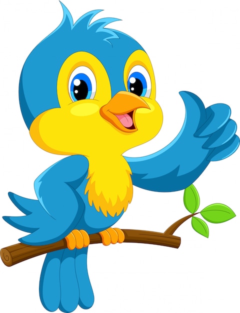 Cute blue bird cartoon