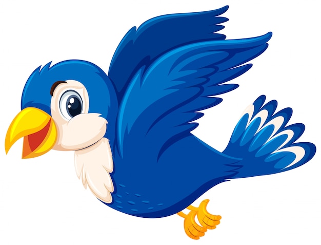 Vector a cute blue bird flying