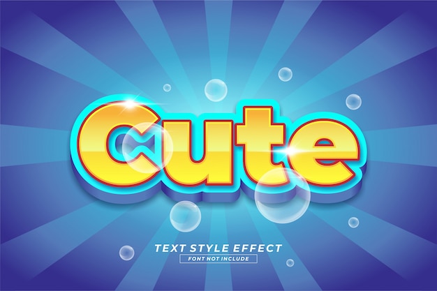 Cute blue color text effect