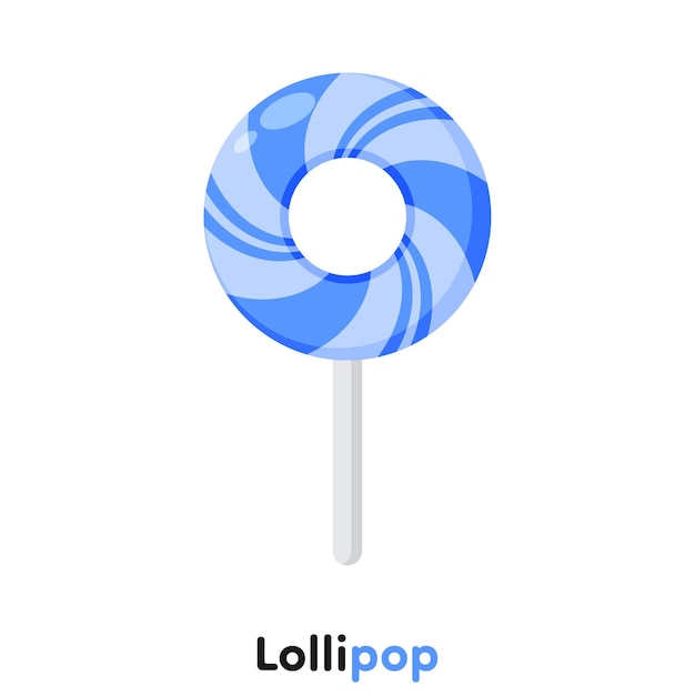 Cute blue colour lollipop vector illustration