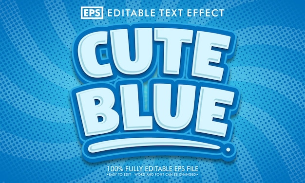 Cute blue editable text effect