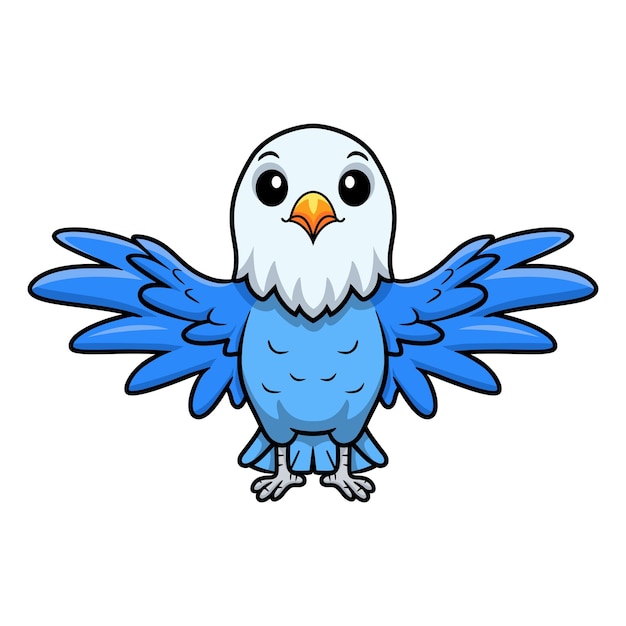 Cute blue love bird cartoon