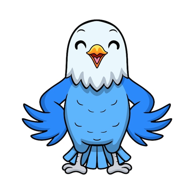 Cute blue love bird cartoon