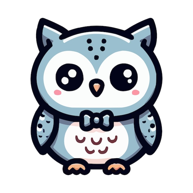 Vector cute blue owlet vector
