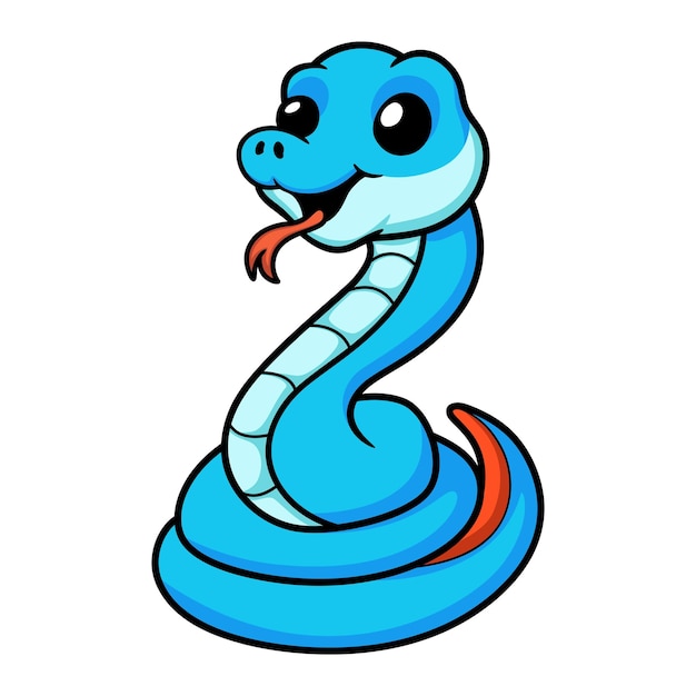 Vector cute blue snake viper cartoon