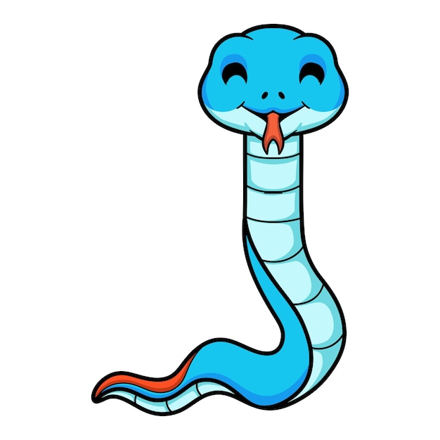 Vector cute blue snake viper cartoon