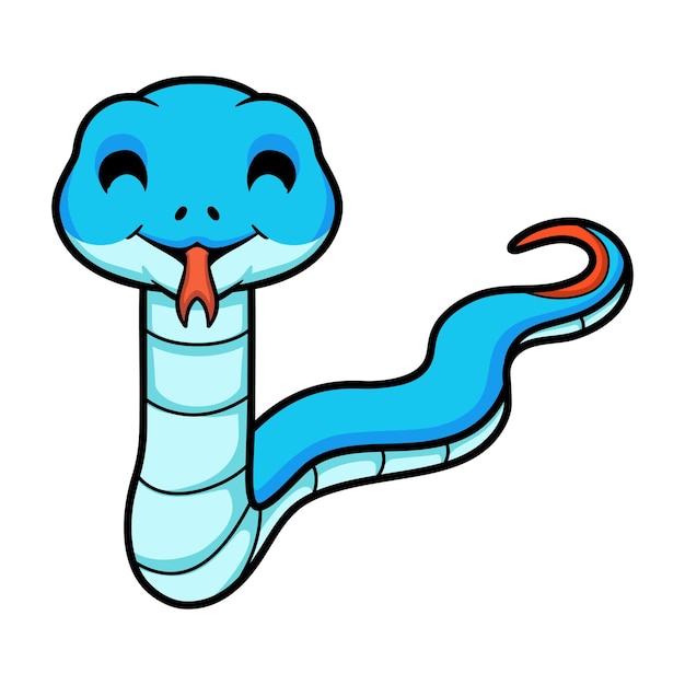 Cute blue snake viper cartoon