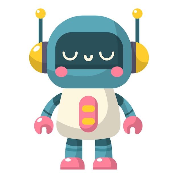 cute blue and white robot