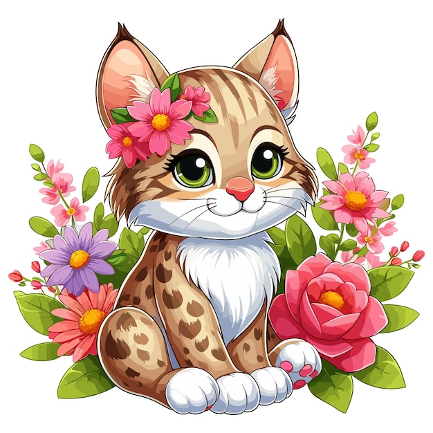 Cute Bobcat Vector Cartoon illustration