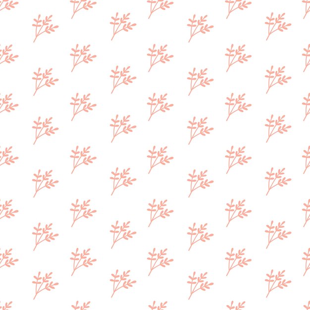 cute bohemian baby seamless pattern with twigs leaves herbs plants in boho style in warm pastel