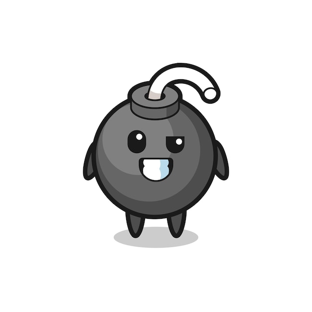 Cute bomb mascot with an optimistic face , cute style design for t shirt, sticker, logo element