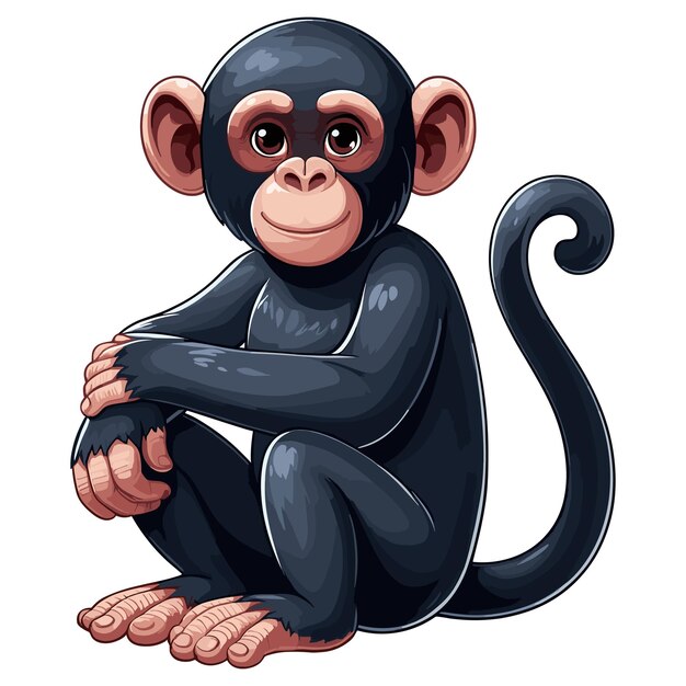 Vector cute bonobo vector cartoon illustration