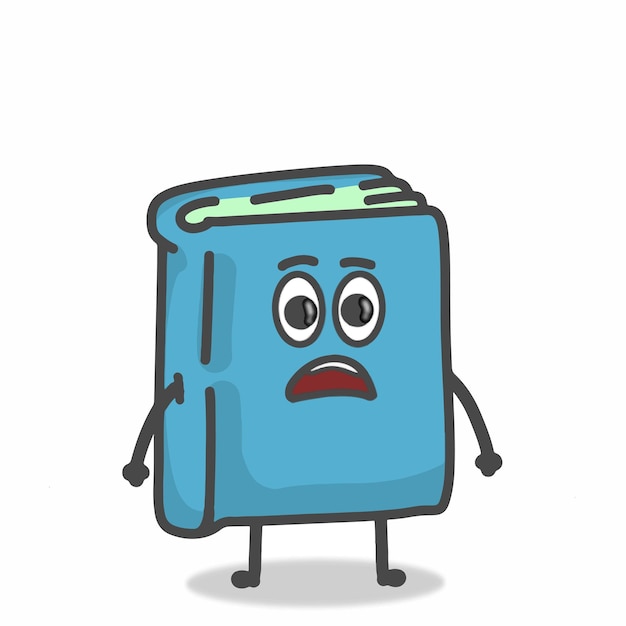 Cute Book Character Flat Cartoon Emoticon Vector Template Design Illustration