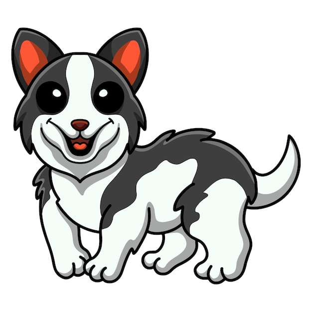 Cute border collie dog cartoon