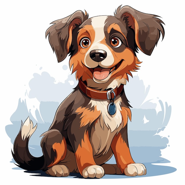 Cute Border Collie Dog Puppy Illustration