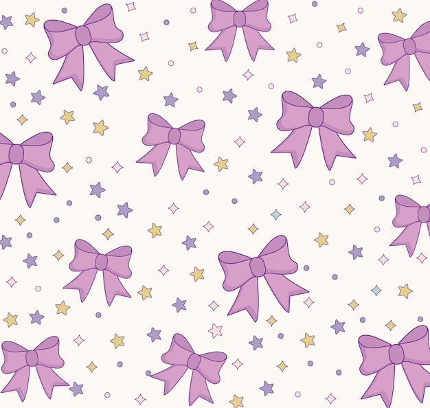 cute bow ties and stars pattern