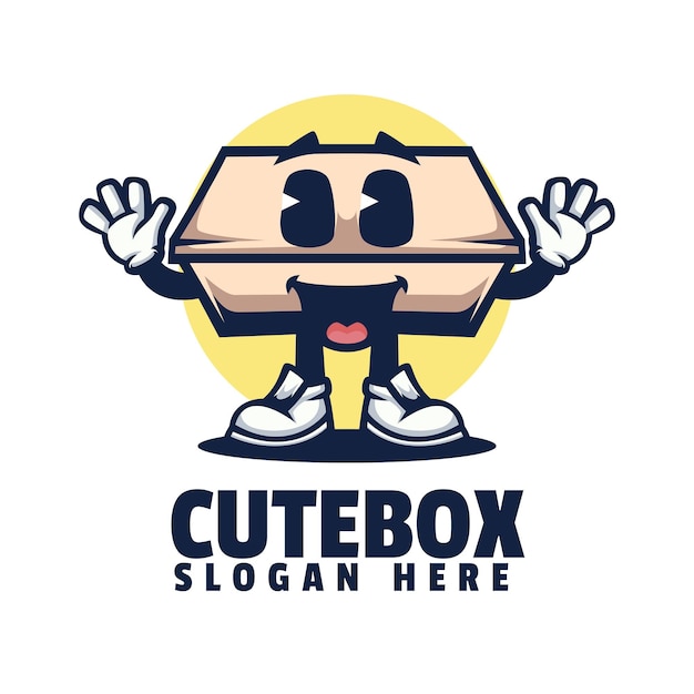 Cute Box Mascot Logo Design